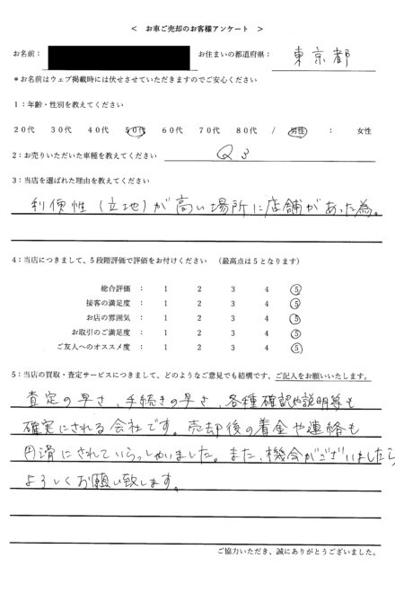 東京都江東区 ・50代のお客様からのクチコミ・評判 ＜ 2025年式 アウディ Q3 ＞ 2026/1/30 お買取